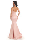 Sexy Soft Satin Sweetheart Long Mermaid Formal Gown For Wedding Guest