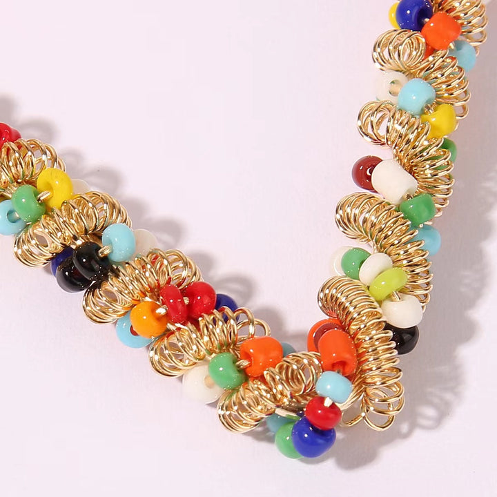Fashion Geometric Colorful individual Metal Diamond Shape Earrings