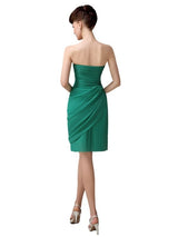 Elegant Sweetheart Chiffon Backless Sheath Short Bridesmaid Dresses