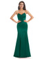 Simple Strapless Sweetheart Soft Satin Mermaid Long Wedding Party Dress For Women