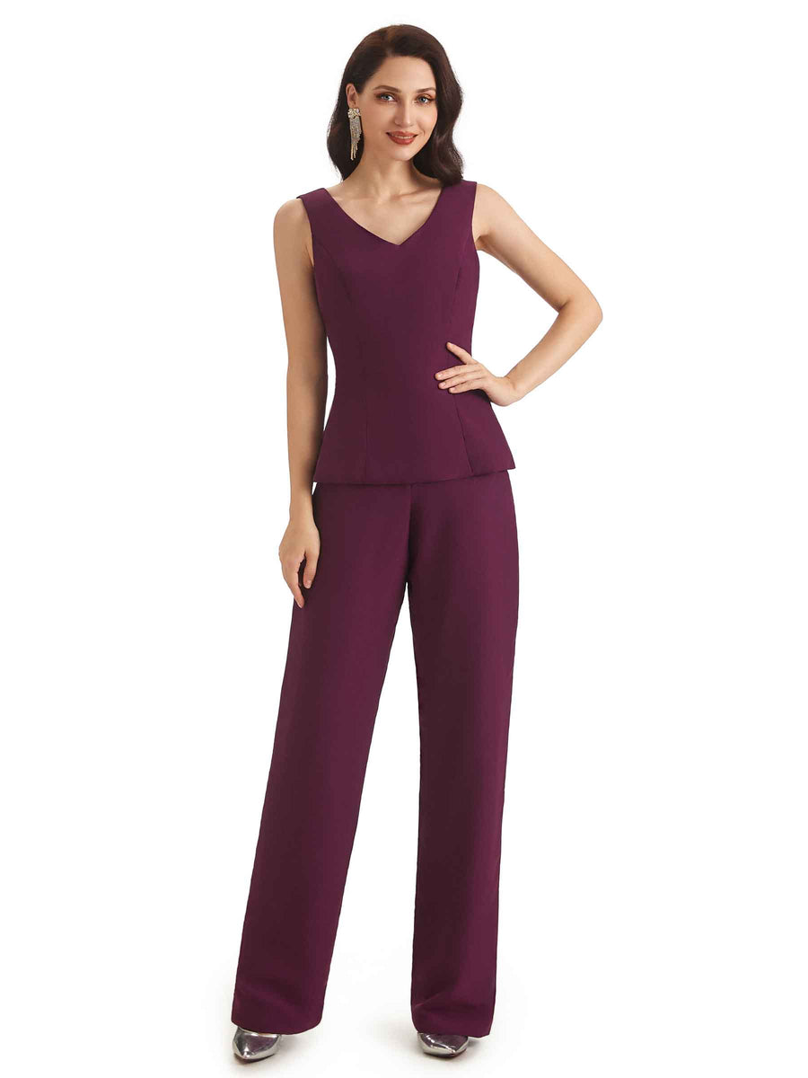 Elegant Chiffon Half Sleeves Long Mother of The Bride Jumpsuit