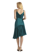 Unique Soft Satin Spaghetti Straps Short Midi Asymmetrical Bridesmaid Dresses Online