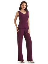 Elegant Chiffon Half Sleeves Long Mother of The Bride Jumpsuit