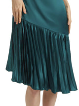 Unique Soft Satin Spaghetti Straps Short Midi Asymmetrical Bridesmaid Dresses Online