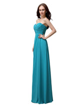 Elegant Sweetheart Chiffon A-line Long Bridesmaid Dresses