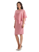 Casual A-Line Chiffon Short Sleeves Short Mother of The Bride Dresses