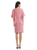 Casual A-Line Chiffon Short Sleeves Short Mother of The Bride Dresses
