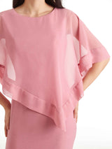 Casual A-Line Chiffon Short Sleeves Short Mother of The Bride Dresses