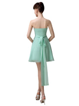Sweatheart A-line Chiffon Short Bridesmaid Dresses with flower