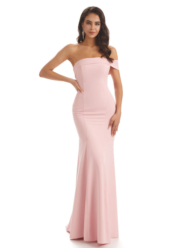 Simple Soft Satin One Shoulder Maxi Long Sexy Mermaid Prom Dresses
