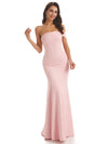 Simple Soft Satin One Shoulder Maxi Long Sexy Mermaid Prom Dresses