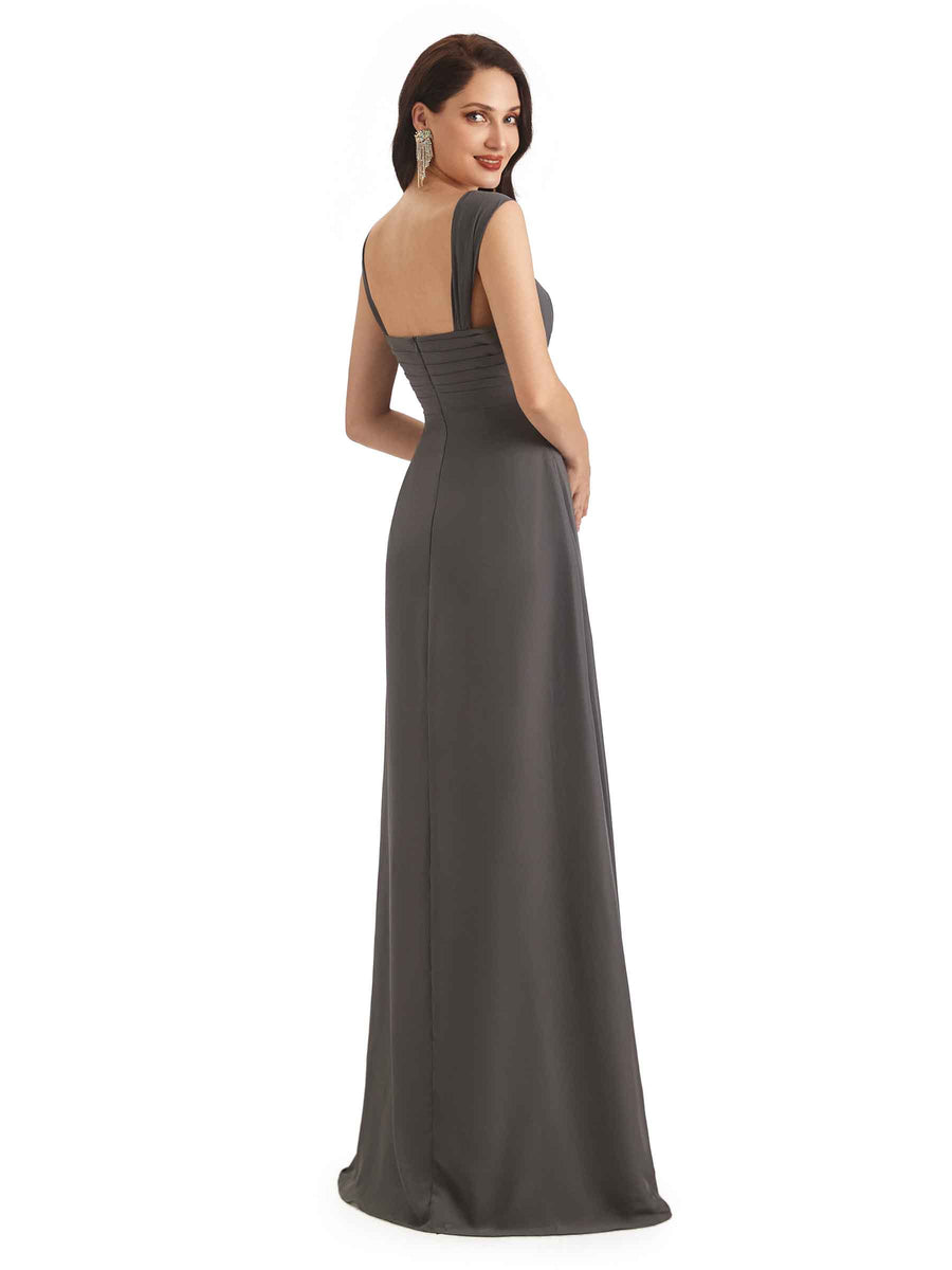 Elegant A-Line Chiffon Spaghetti Straps Sleeveless Mother of The Bride Dresses With Shawl