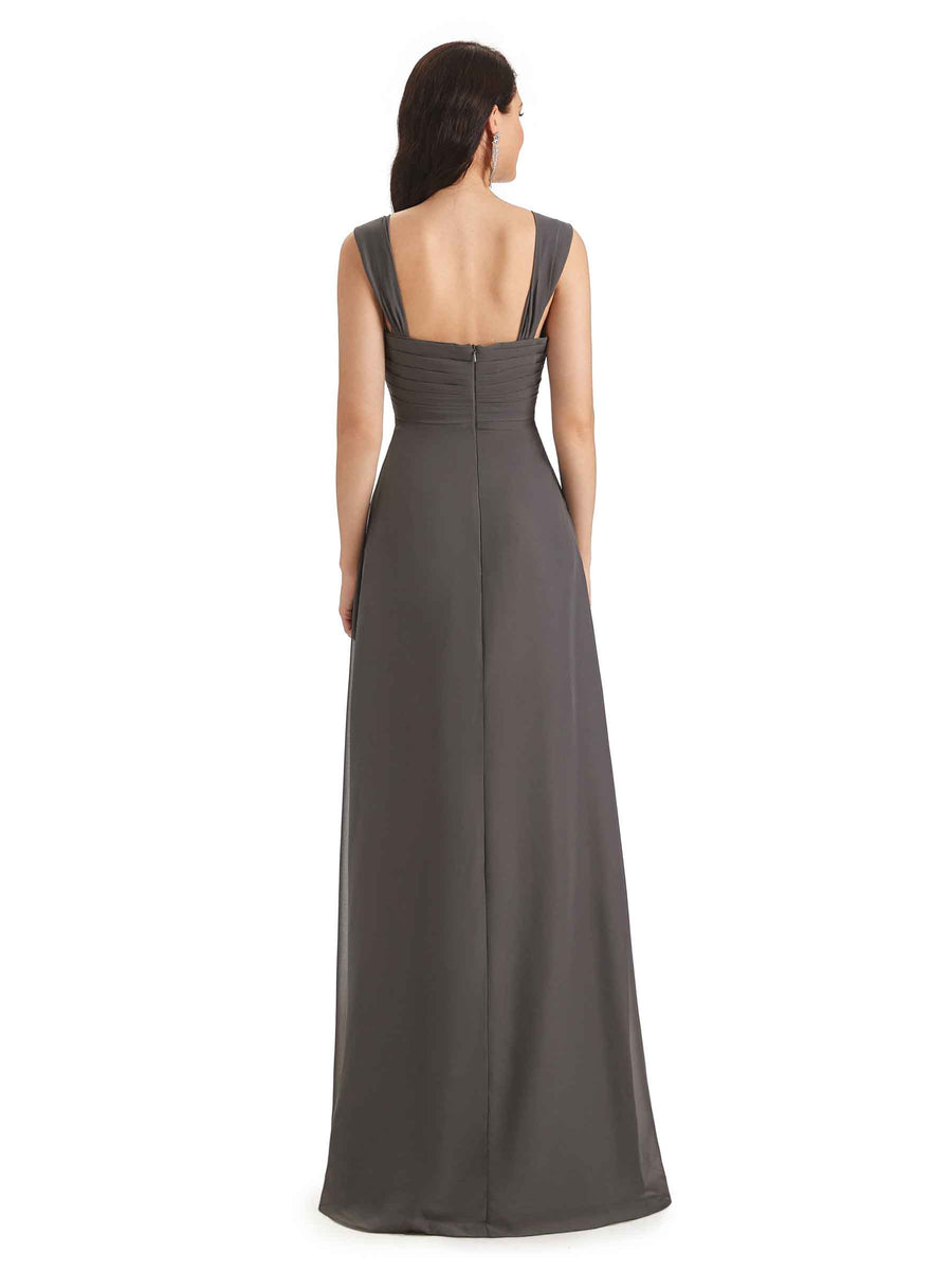 Elegant A-Line Chiffon Spaghetti Straps Sleeveless Mother of The Bride Dresses With Shawl