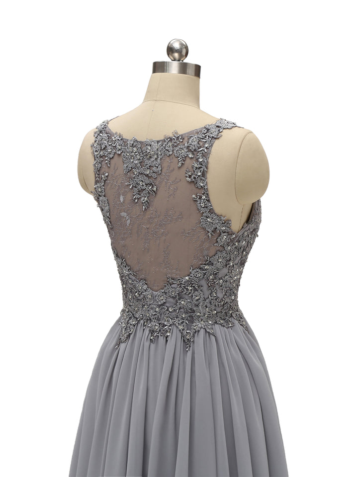 Elegant Lace Strap Chiffon Lace Short Midi Bridesmaid Dresses Online