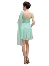 One Shoulder Chiffon Short Bridesmaid Dresses