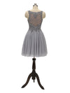 Elegant Lace Strap Chiffon Lace Short Midi Bridesmaid Dresses Online