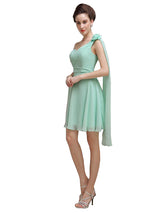 One Shoulder Chiffon Short Bridesmaid Dresses