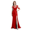Sexy Soft Satin Mismatched Red Mermaid Long Bridesmaid Dresses Online, Red Maid of Honor Dresses