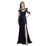 Sexy Soft Satin Mismatched Navy Mermaid Long Bridesmaid Dresses Online