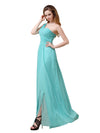 Elegant One Shoulder A-line Chiffon Long Bridesmaid Dresses Online