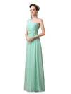 Simple A-line Chiffon One Shoulder Floor-Length Long Bridesmaid Dresses
