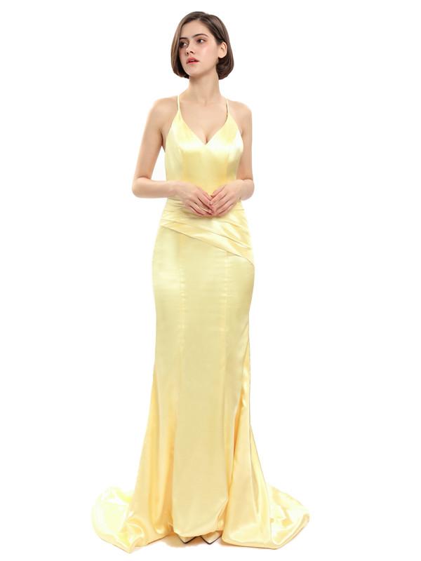 Sexy Mermaid Spaghetti Straps V-neck Sexy Bridesmaid Dresses