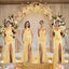 Sexy Chic Silky Mismatched Gold Soft Satin Mermaid Long Bridesmaid Dresses Online
