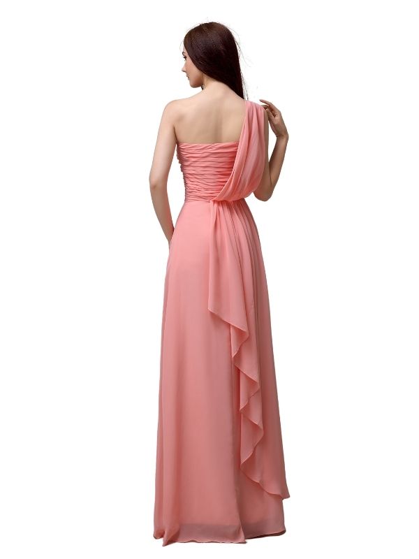 Unique One-shoulder Sleeveless A-line Floor-Length Bridesmaid Dresses