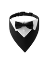 Formal Dog Tuxedo Wedding Bandana with Bowtie Adjustable Outfit for Dogs Pets