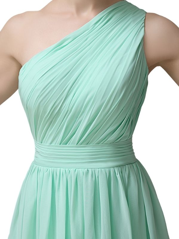 Simple A-line Chiffon One Shoulder Short Bridesmaid Dresses