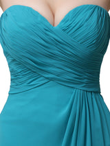 Elegant Sweetheart Chiffon A-line Long Bridesmaid Dresses