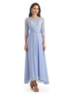 Elegant A-line Chiffon Jewel Half Sleeve Long Mother Of The Bride Dresses With Jacket