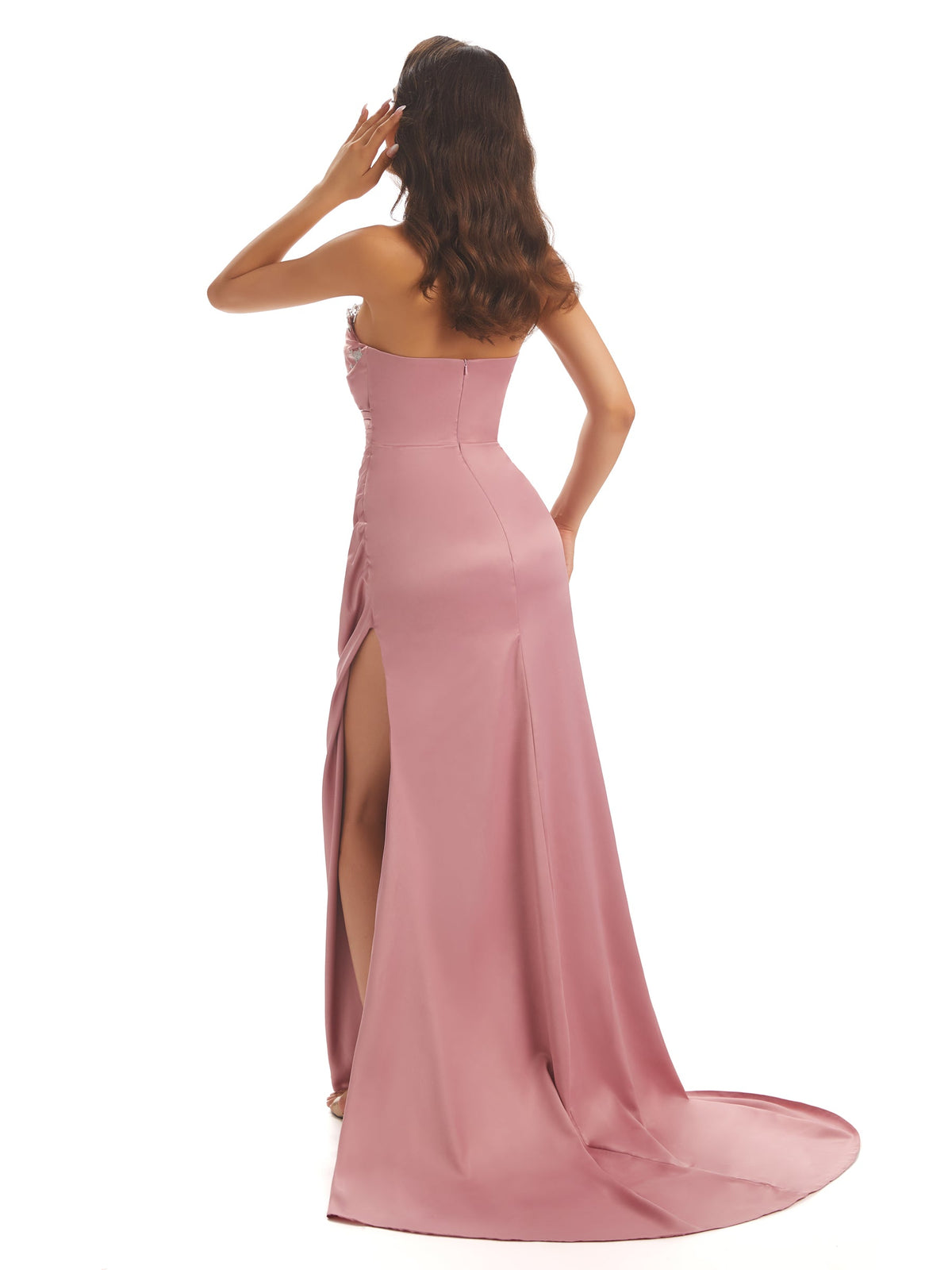 Sexy Satin Side Slit Sweetheart Long Mermaid Prom Dresses Online