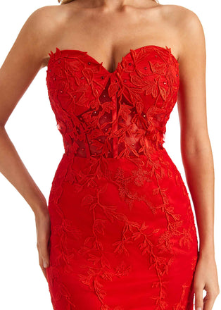Sexy Mermaid Red Lace Beaded Sweetheart Long Formal Prom Dresses Online