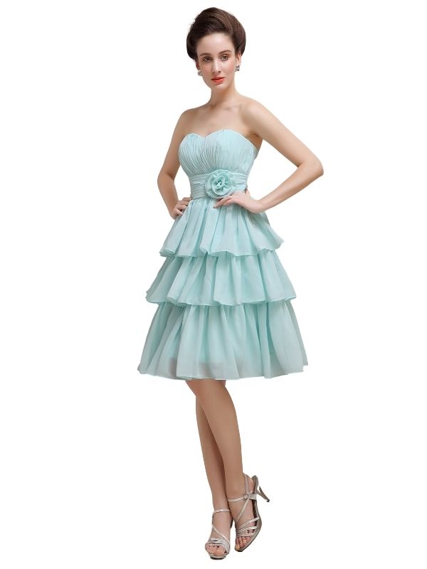 Sweetheart Pleats A-line Short Bridesmaid Dresses
