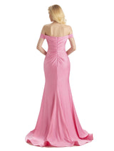 Sexy Mermaid Off The Shoulder Stretchy Jersey Long Formal Prom Dresses Online