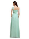 Elegant A-line One-Shoulder With Flowers Floor-Length Bridesmaid Dresses
