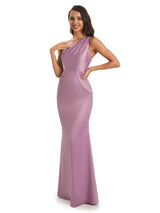 Sexy Soft Satin One Shoulder Long Mermaid Bridesmaid Dresses Online