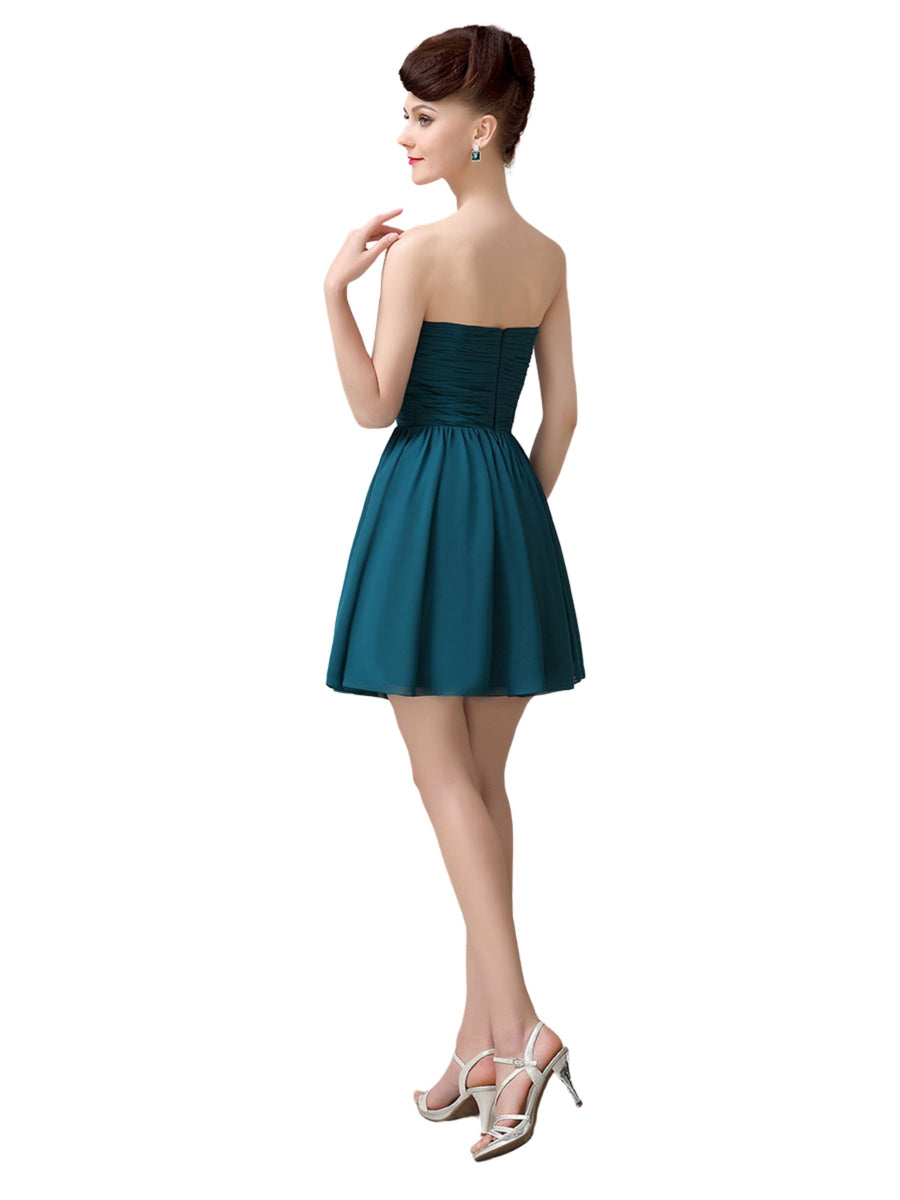 Popular Chiffon A-line Sweetheart Mini Short Bridesmaid Dresses