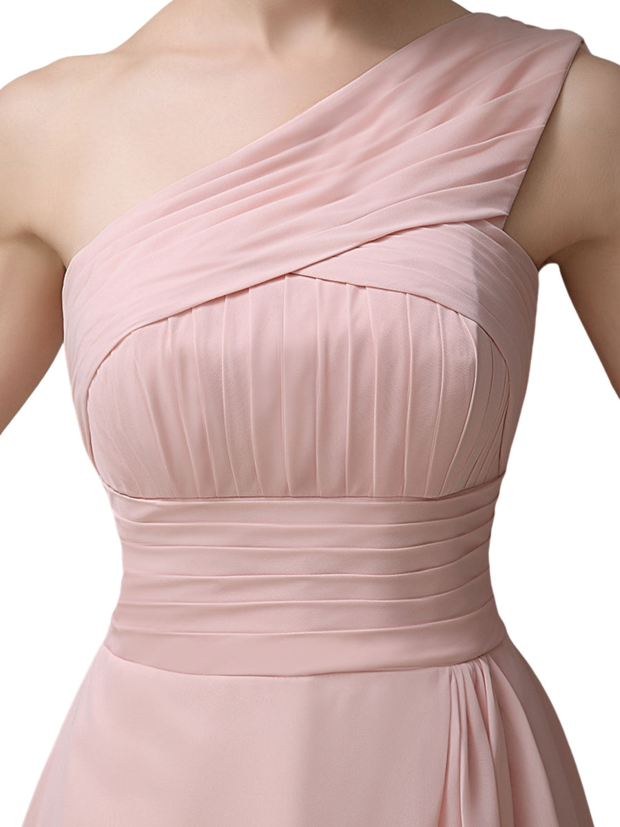Cute Chiffon One Shoulder Unique Cheap Short Bridesmaid Dresses Online