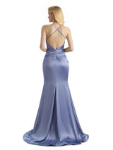 Elegant Mermaid Spaghetti Straps Backless Long Satin Formal Prom Dresses Online