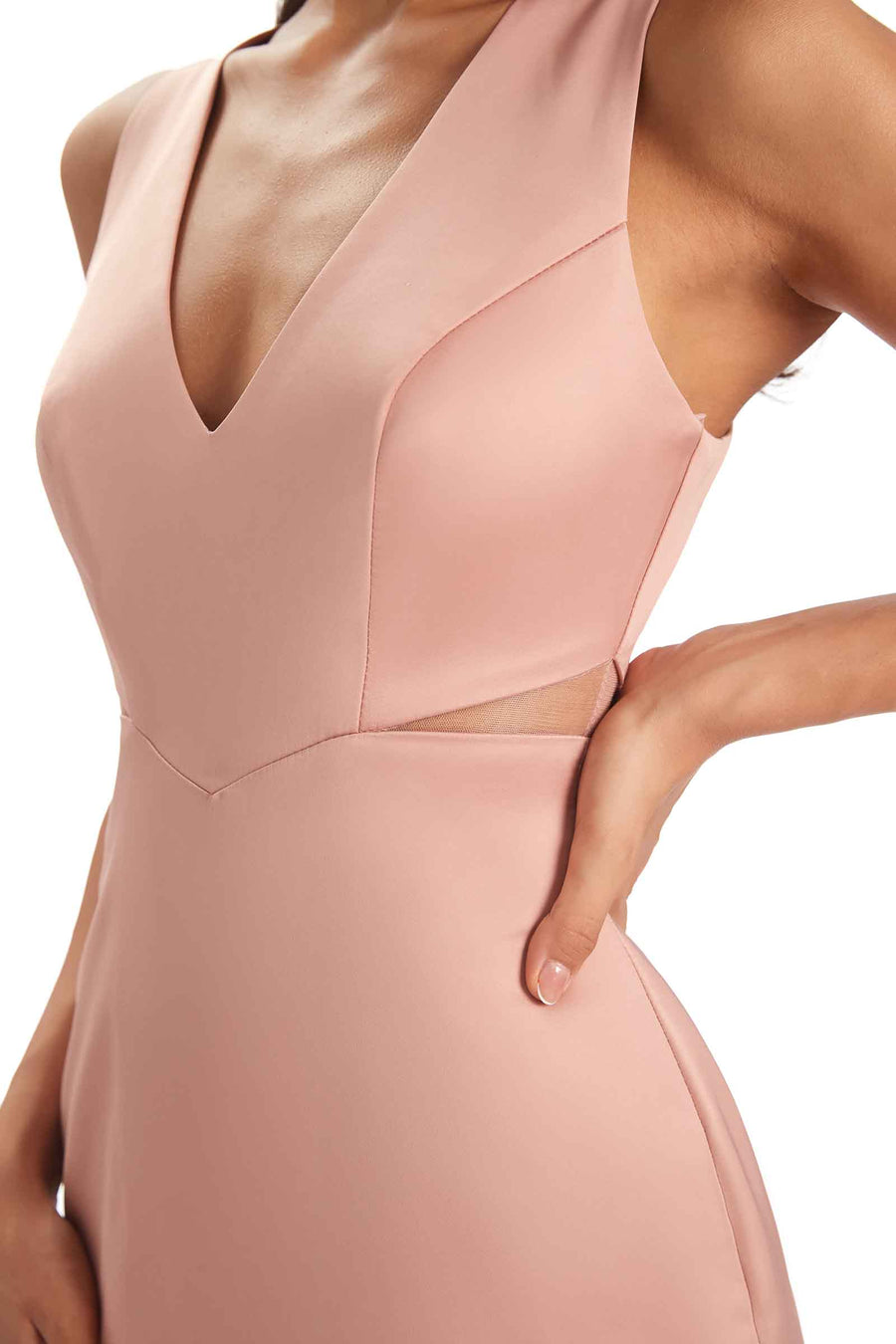 Sexy Soft Satin V-neck Floor-Length Long Mermaid Chic Modern Bridesmaid Dresses Online