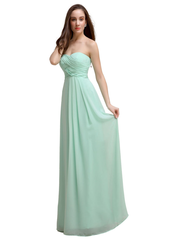 Simple Sweetheart Sleeveless A-line Floor-Length Bridesmaid Dresses