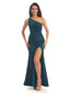 Sexy Soft Satin Side Slit One Shoulder Floor-Length Maxi Mermaid Bridesmaid Dresses