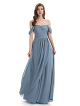 Charming Off-The-Shoulder Sweetheart Floor Length Bridesmaid Dresses