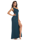 Sexy Soft Satin Side Slit One Shoulder Floor-Length Mermaid Bridesmaid Dresses