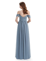 Charming Off-The-Shoulder Sweetheart Floor Length Bridesmaid Dresses
