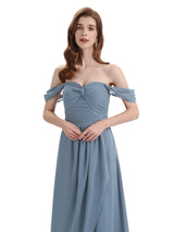Charming Off-The-Shoulder Sweetheart Floor Length Bridesmaid Dresses