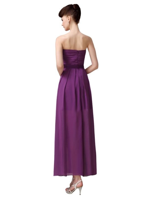Charming A-line Chiffon Sweetheart Sexy Slit Long Bridesmaid Dresses