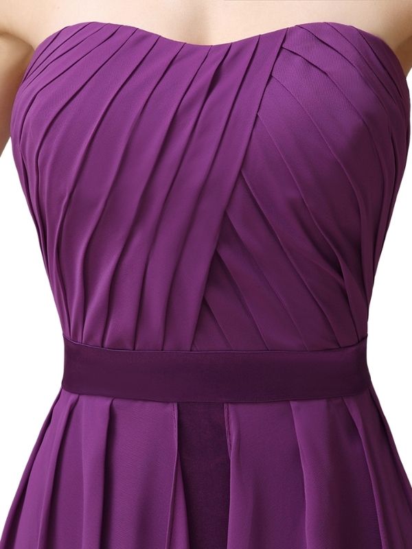 Charming A-line Chiffon Sweetheart Sexy Slit Long Bridesmaid Dresses